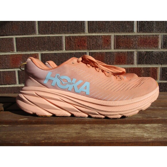 Hoka One One Rincon 3 Women 10.5 B Peach Orange Athletic Running Shoes 1119396 - Picture 1 of 14